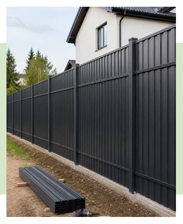Высокий забор из профлиста в Волжском по цене от 2533 р. | ЗаборЭксеперт-Влж